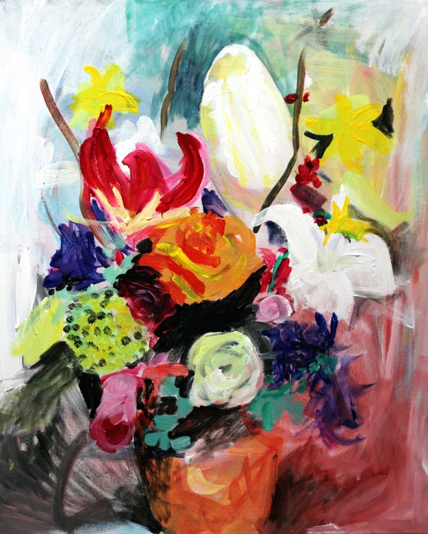 2011 Bloemen - Acryl op katoen 60 x 70 cm